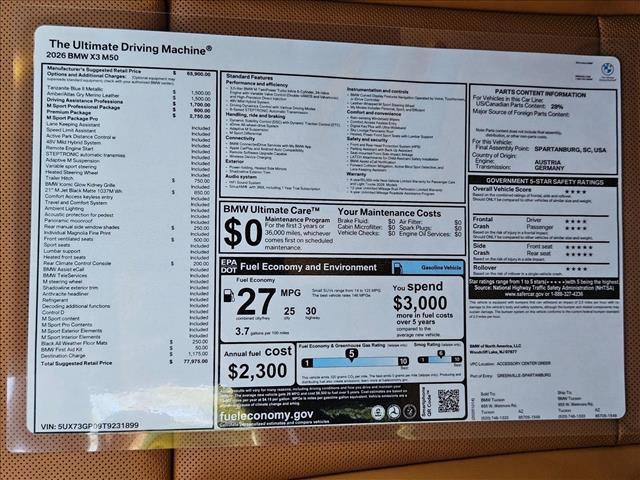 new 2026 BMW X3 car, priced at $77,975