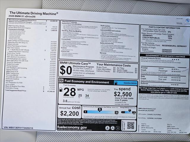new 2026 BMW X1 car, priced at $47,040