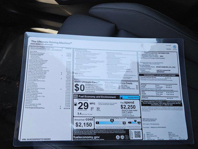 new 2026 BMW X3 car, priced at $54,275