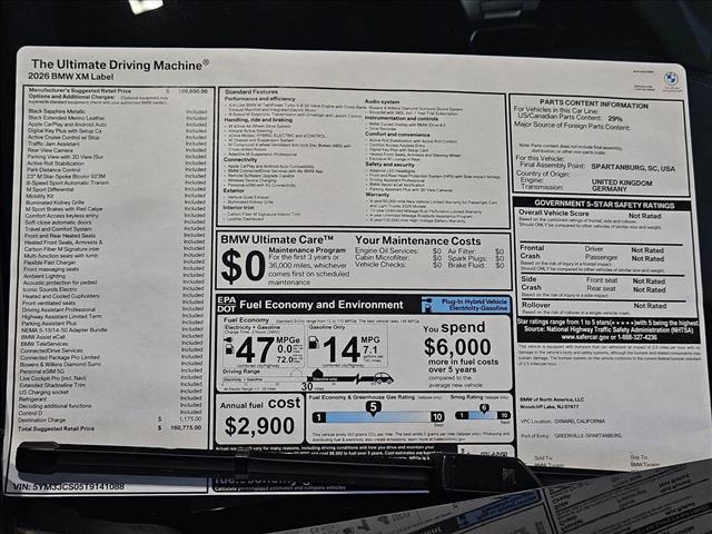 new 2026 BMW XM car, priced at $160,775