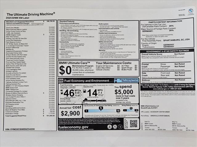 new 2025 BMW XM car, priced at $191,500