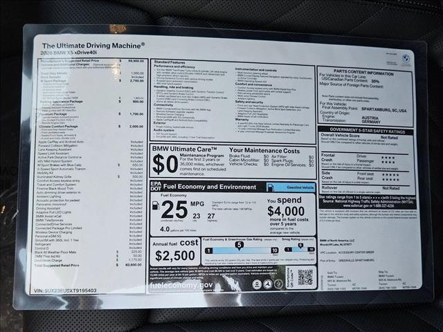 new 2026 BMW X5 car, priced at $83,600