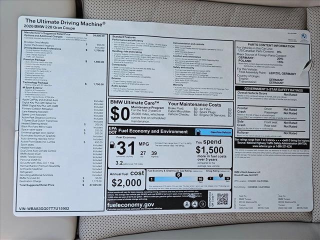 new 2026 BMW 228 Gran Coupe car, priced at $47,625