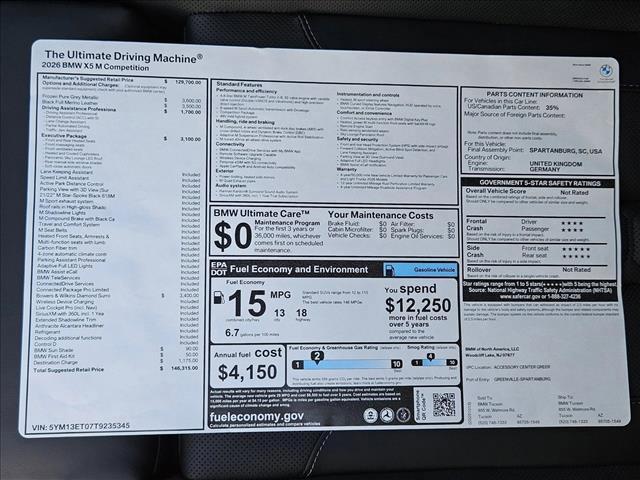 used 2026 BMW X5 M car, priced at $139,888