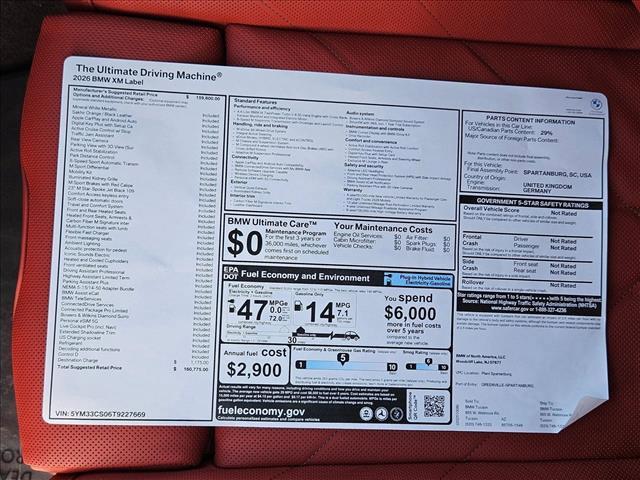 new 2026 BMW XM car, priced at $160,775