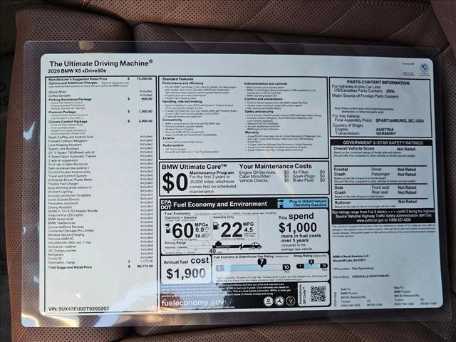 new 2026 BMW X5 PHEV car, priced at $80,775