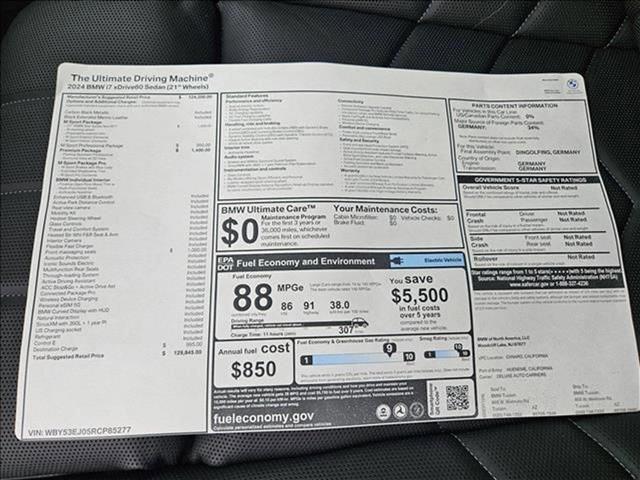 new 2024 BMW i7 car, priced at $129,845