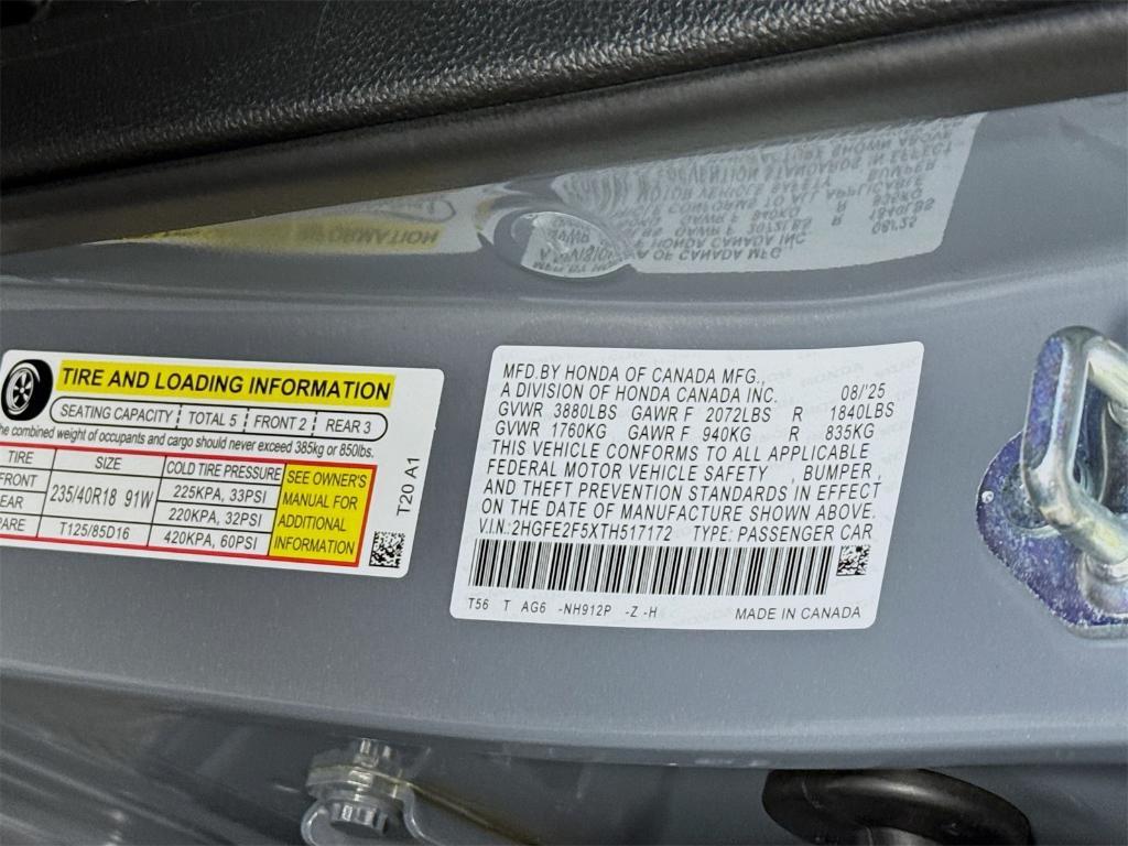 new 2026 Honda Civic car, priced at $28,990