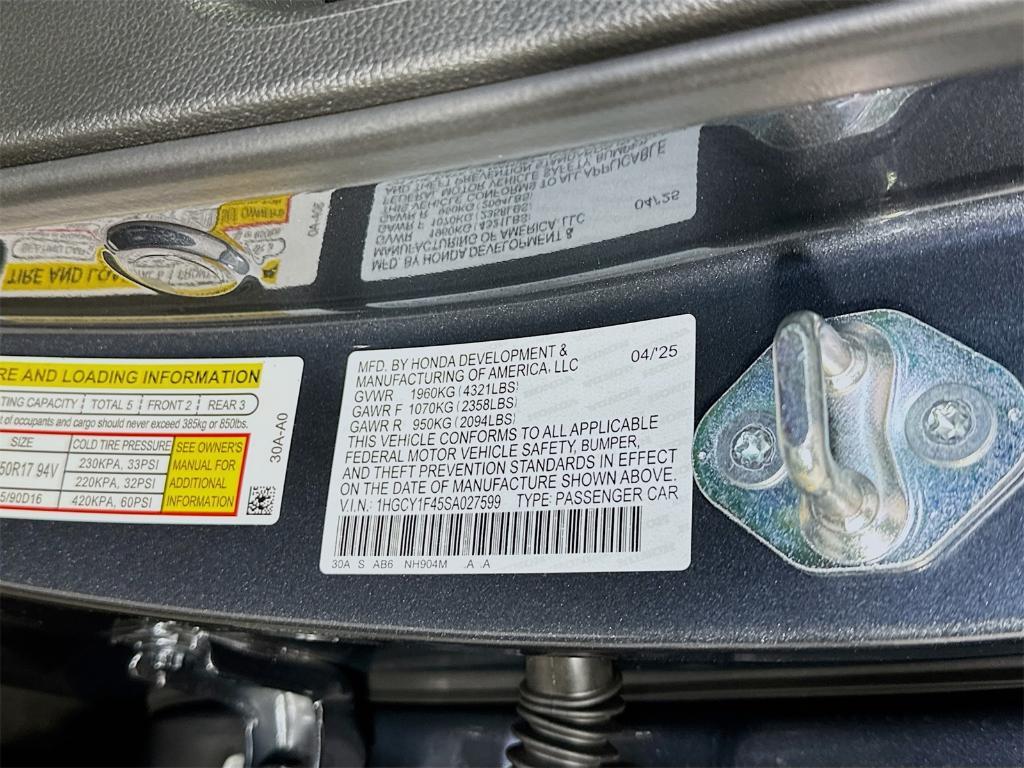 new 2025 Honda Accord car, priced at $31,710