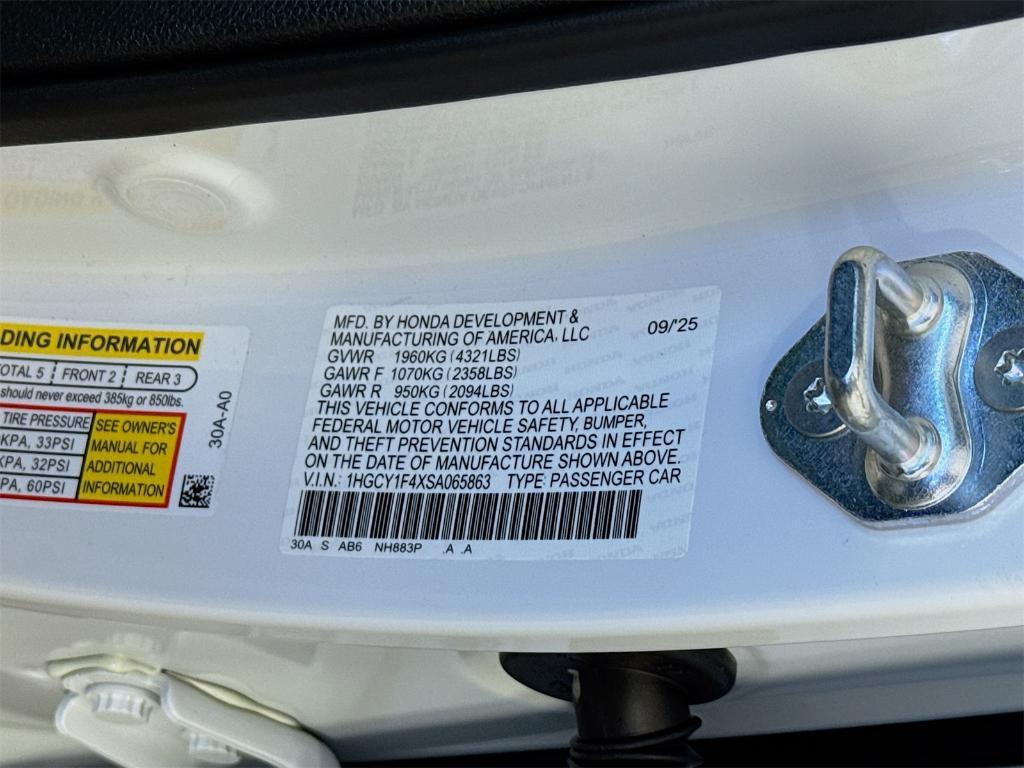new 2025 Honda Accord car, priced at $32,165