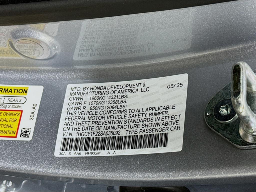 new 2025 Honda Accord car, priced at $29,445