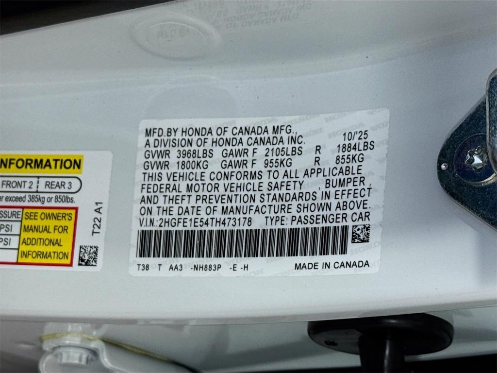 new 2026 Honda Civic Si car, priced at $32,645