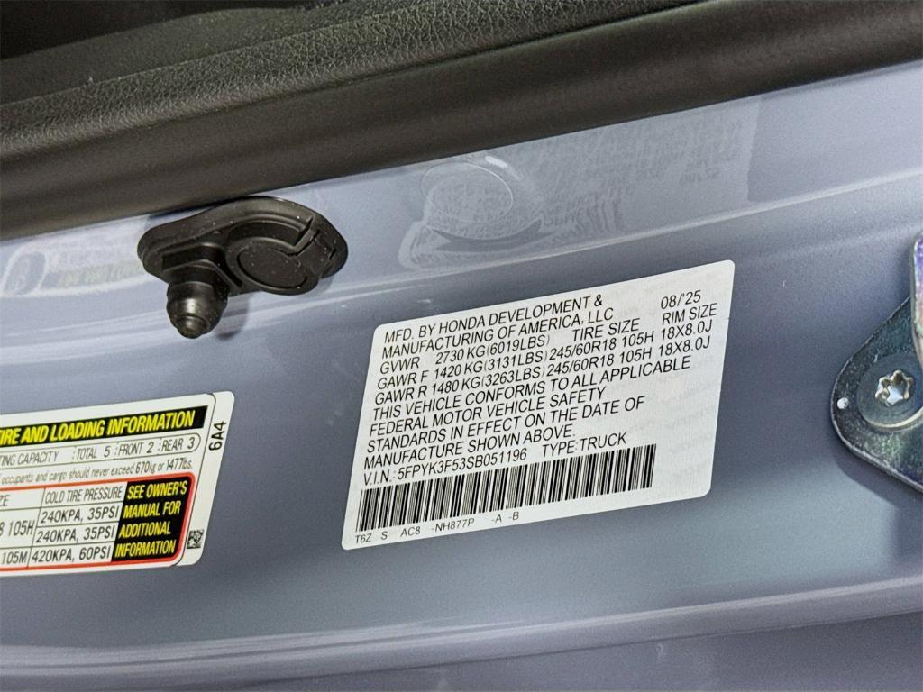 new 2025 Honda Ridgeline car, priced at $44,885