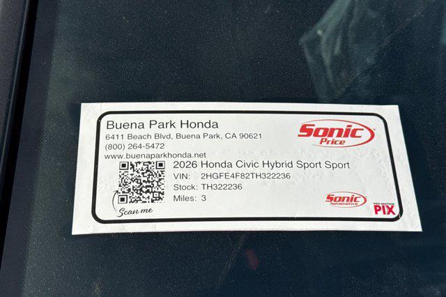 new 2026 Honda Civic Hybrid car, priced at $30,945