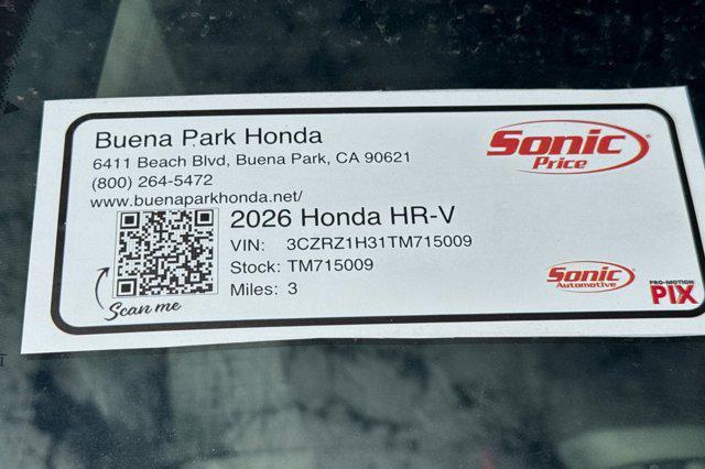 new 2026 Honda HR-V car, priced at $27,595
