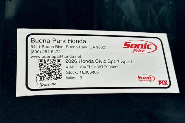 new 2026 Honda Civic car, priced at $29,445