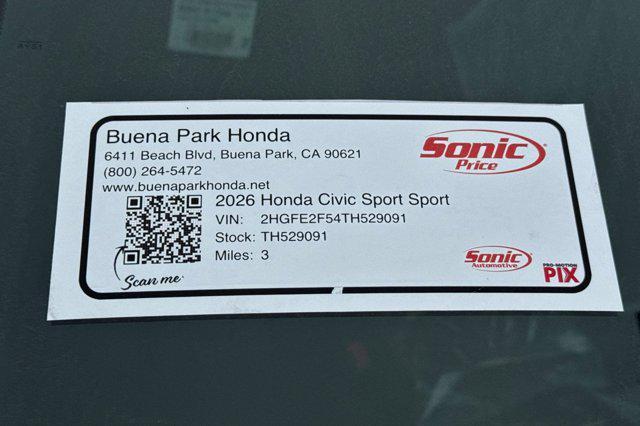 new 2026 Honda Civic car, priced at $28,245