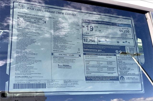 new 2025 Ram 1500 car, priced at $75,655