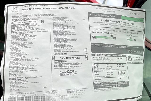 new 2024 Ram 2500 car, priced at $74,355