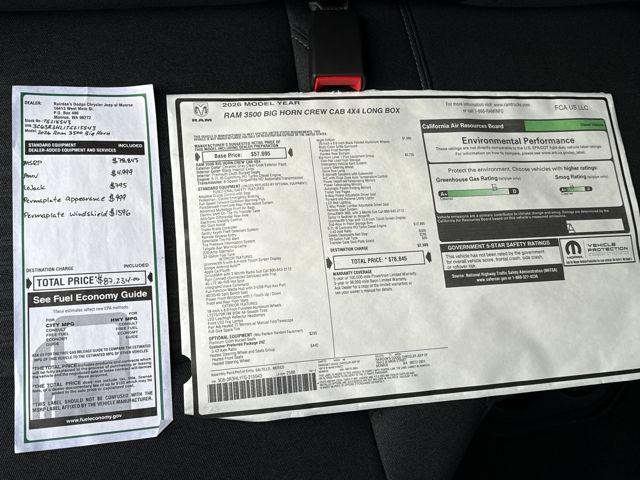 new 2026 Ram 3500 car, priced at $78,845