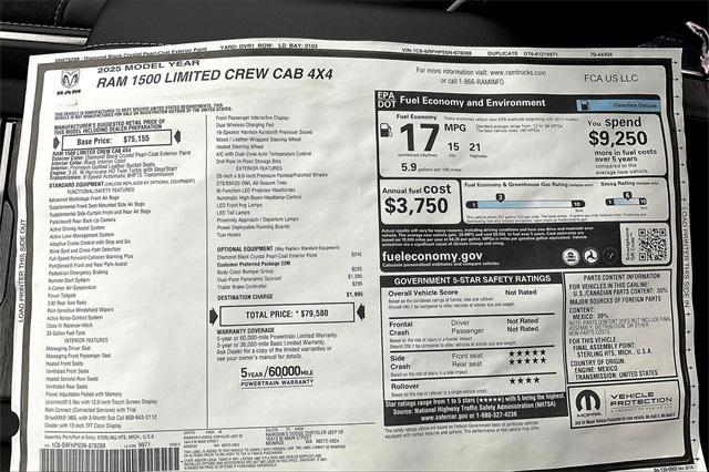 new 2025 Ram 1500 car, priced at $79,580