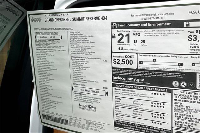 new 2025 Jeep Grand Cherokee L car, priced at $69,060