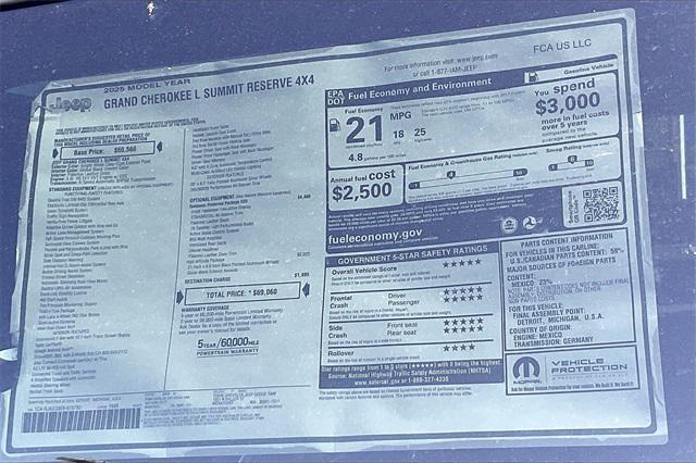 new 2025 Jeep Grand Cherokee L car, priced at $69,060