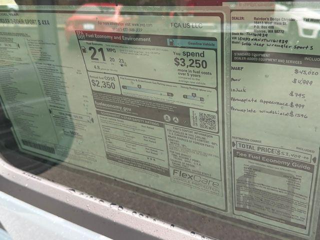 new 2026 Jeep Wrangler car, priced at $45,020