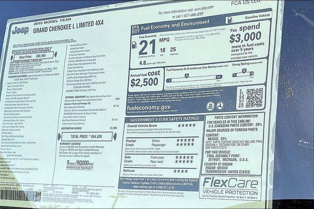 new 2025 Jeep Grand Cherokee L car, priced at $54,835