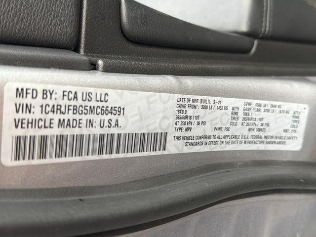 used 2021 Jeep Grand Cherokee car, priced at $21,500