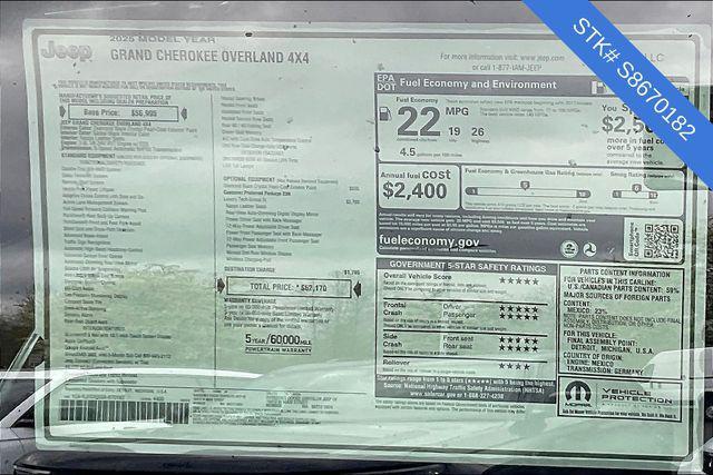 new 2025 Jeep Grand Cherokee car, priced at $62,170