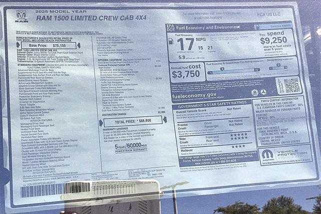 new 2025 Ram 1500 car, priced at $88,650