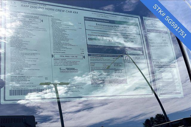 new 2025 Ram 2500 car, priced at $76,130