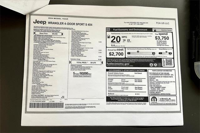 new 2024 Jeep Wrangler car, priced at $51,870