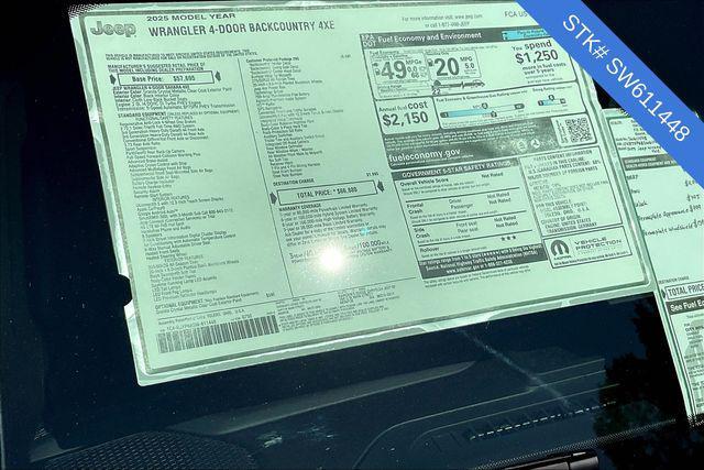 new 2025 Jeep Wrangler 4xe car, priced at $66,880