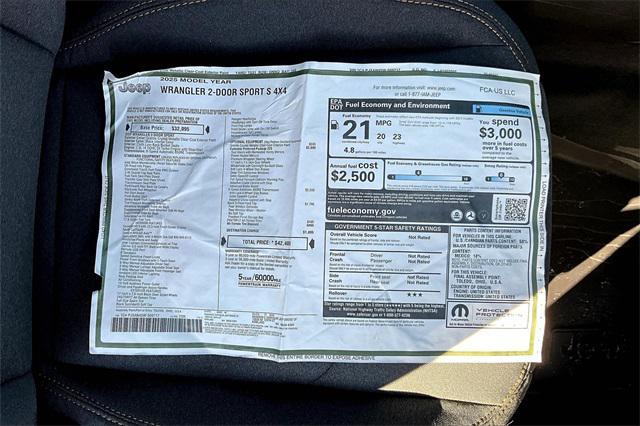 new 2025 Jeep Wrangler car, priced at $42,480
