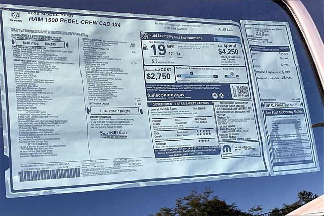 new 2025 Ram 1500 car, priced at $73,210