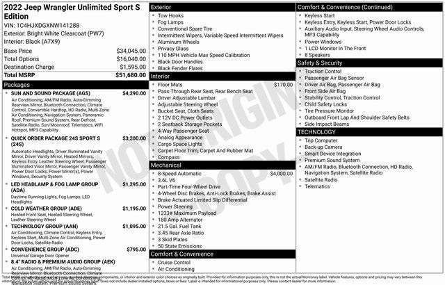 used 2022 Jeep Wrangler Unlimited car, priced at $27,973