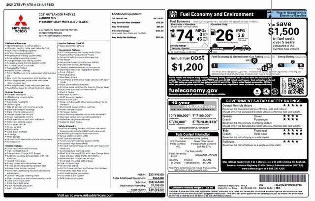 used 2021 Mitsubishi Outlander PHEV car, priced at $19,352