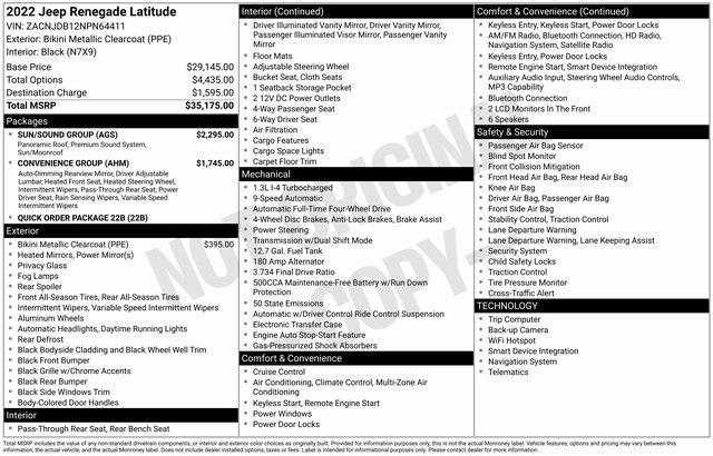 used 2022 Jeep Renegade car, priced at $17,985