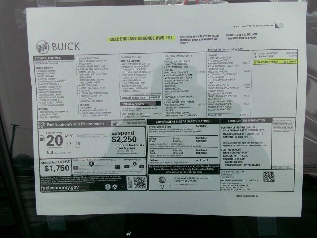 used 2022 Buick Enclave car, priced at $33,500