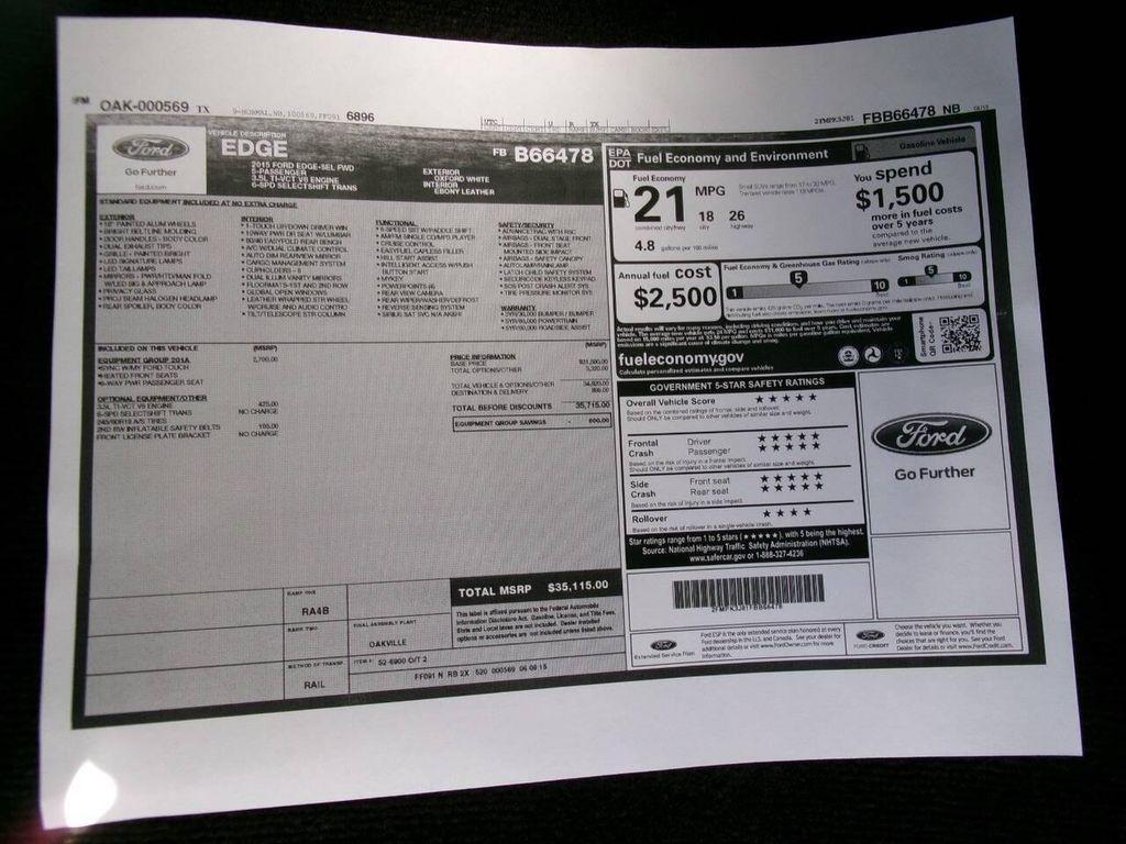 used 2015 Ford Edge car, priced at $15,700