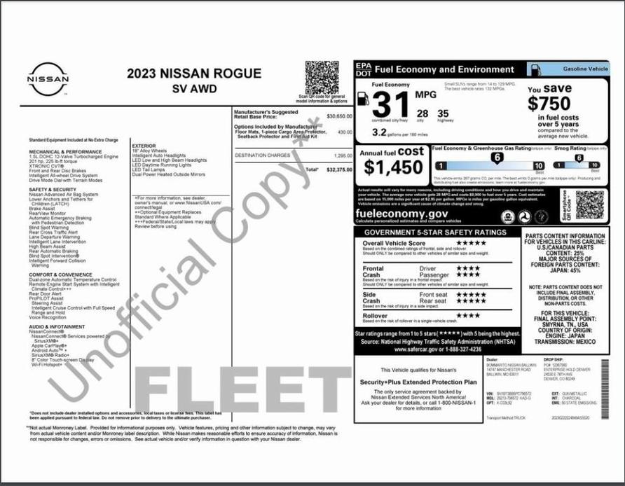 used 2023 Nissan Rogue car, priced at $20,500