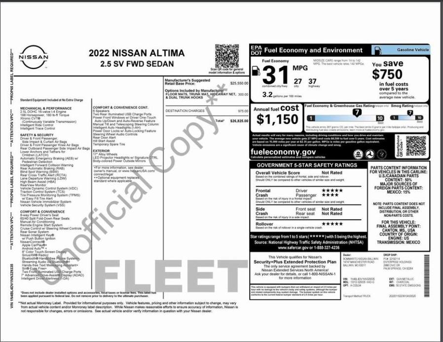 used 2022 Nissan Altima car, priced at $18,000