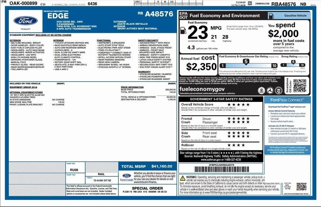 used 2024 Ford Edge car, priced at $26,500