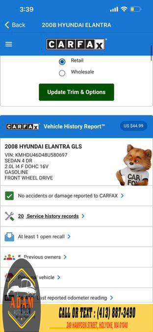 used 2008 Hyundai Elantra car, priced at $6,300