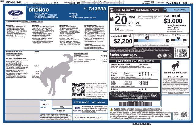 used 2023 Ford Bronco car, priced at $42,480