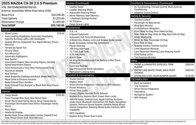 used 2025 Mazda CX-30 car, priced at $30,250