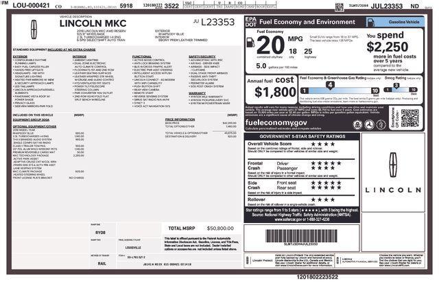 used 2018 Lincoln MKC car, priced at $16,160