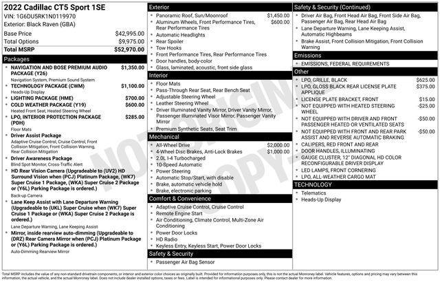 used 2022 Cadillac CT5 car, priced at $34,120